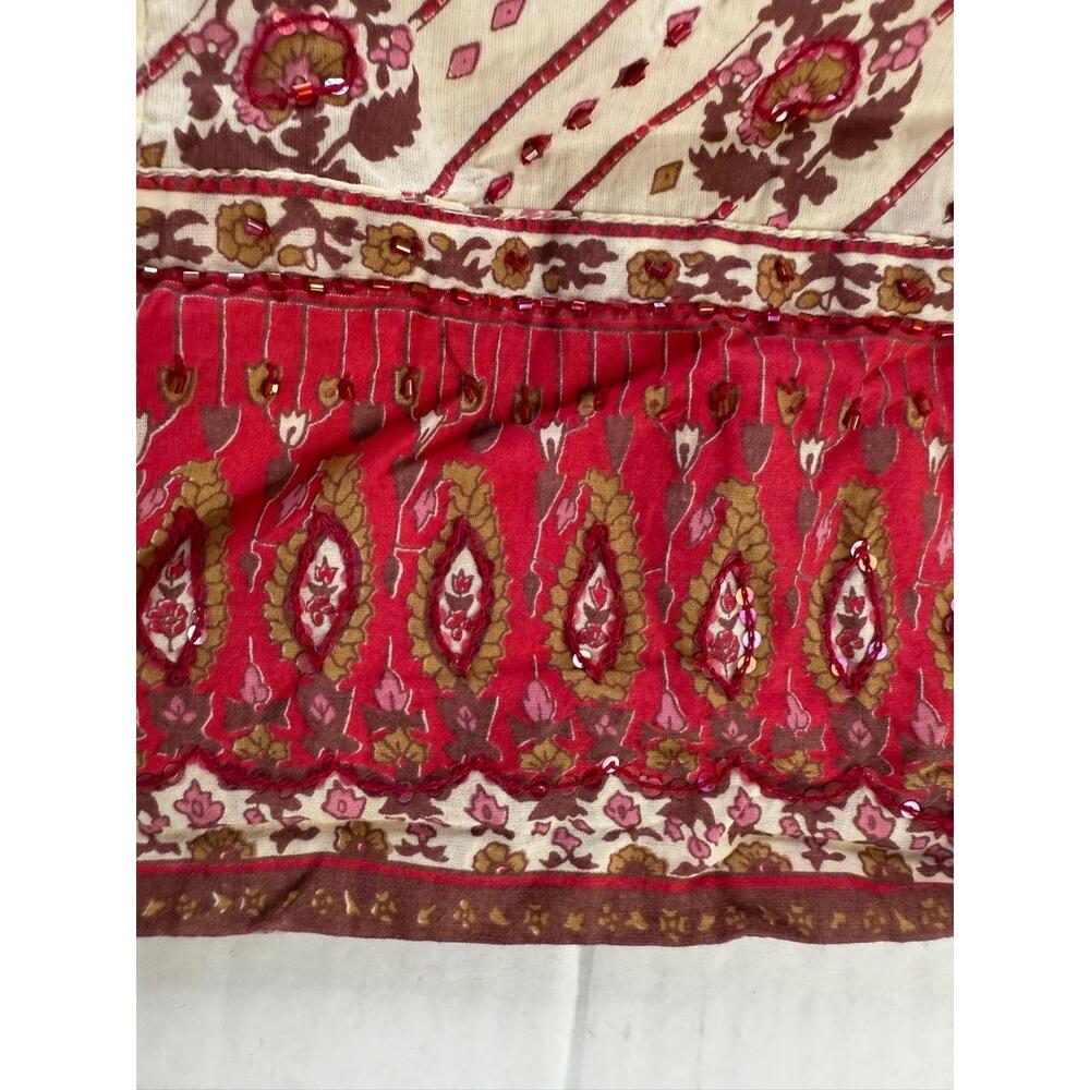 Anthropologie Plenty Dress Women Size 4 White Boho Sundress Beaded Straps Cotton - Picture 7 of 9